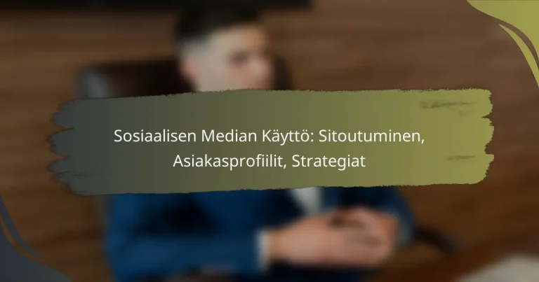 Sosiaalisen Median Käyttö: Sitoutuminen, Asiakasprofiilit, Strategiat